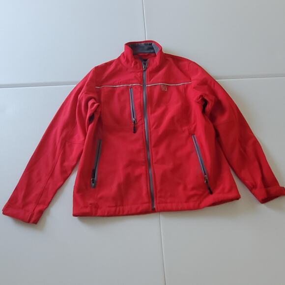 Chick Fil A Oobe Jacket Mens Medium Red Full Zip Soft Shell Fleece Lined Outdoor - Picture 1 of 11